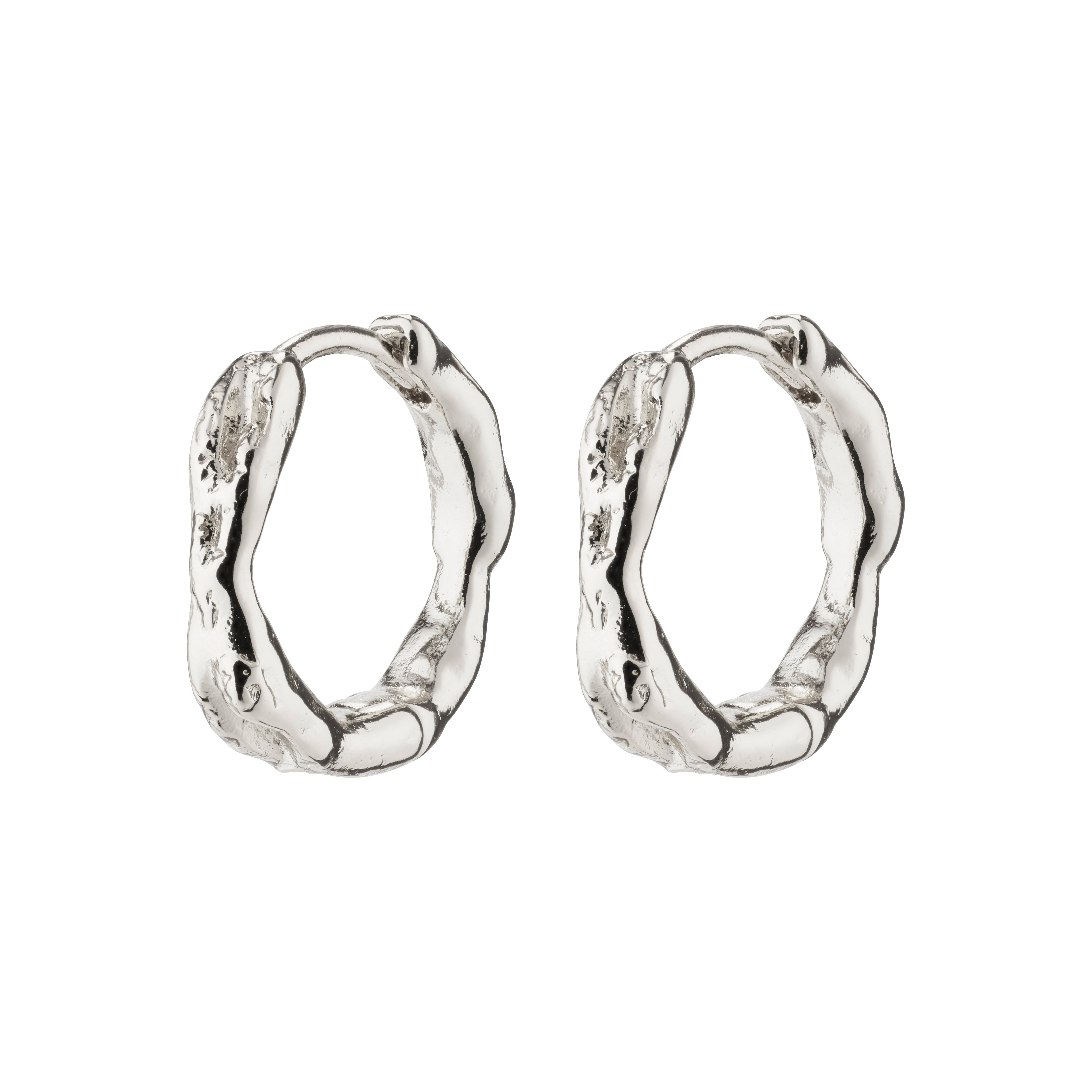 Eddy Organic Shaped hoops, lille - sølvbelagt